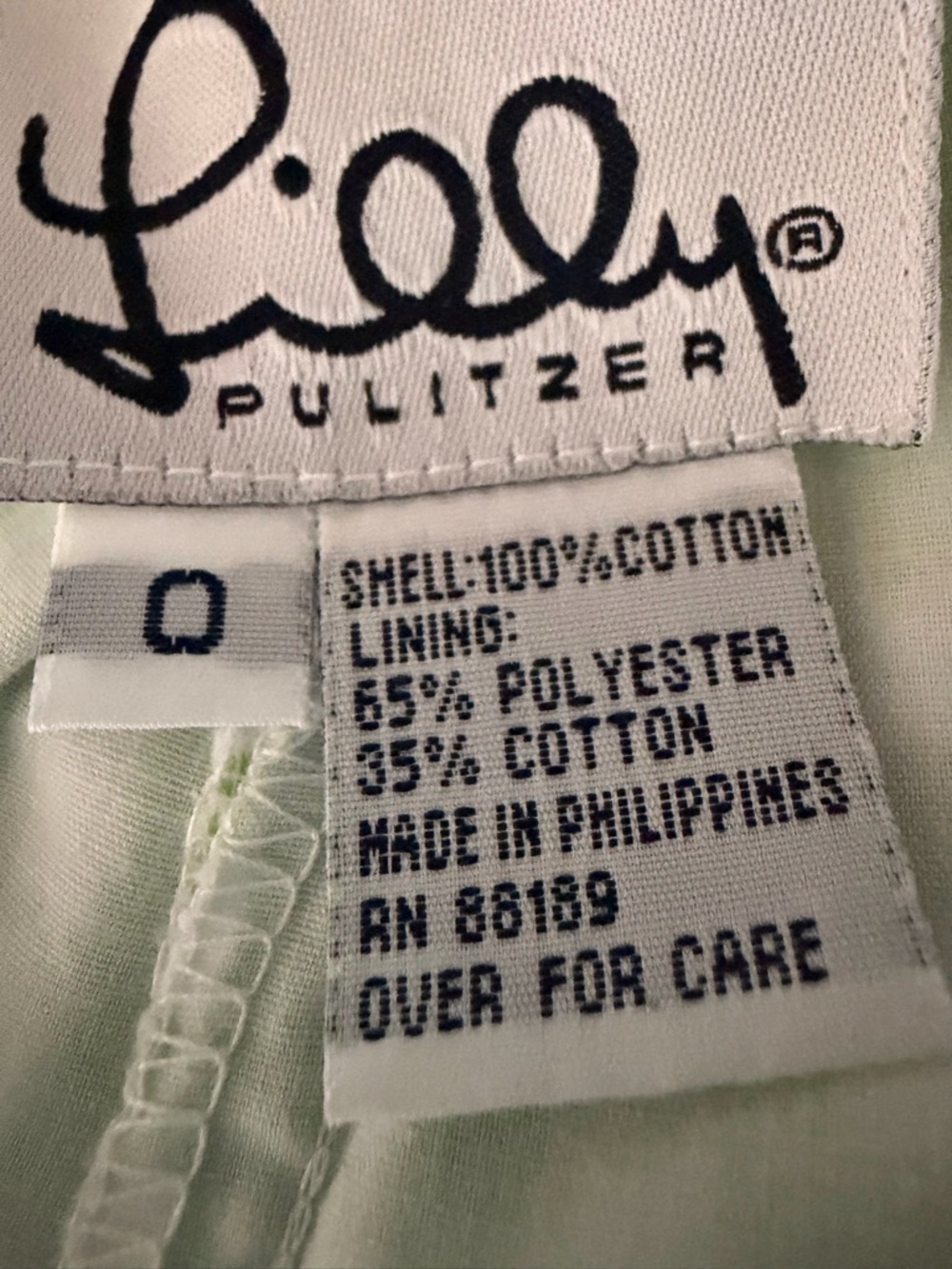 Lilly Pulitzer Gingham Cropped Pants, Green/blue cones, 0 (fits like 2), EUC - Picture 4 of 9